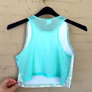 Freedom Rave Wear Iridescent Crop Bra Style Top